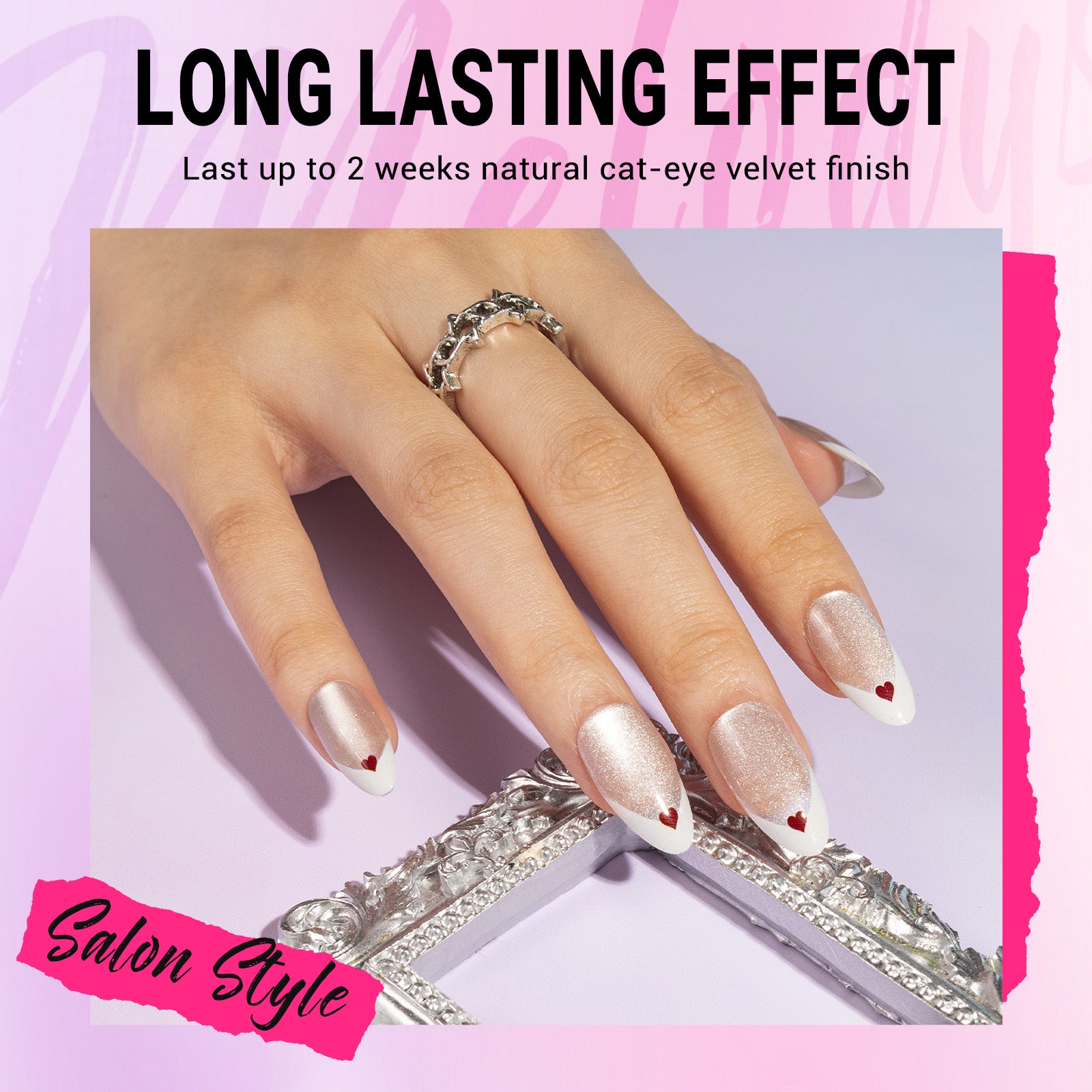 White Cat Eye Press On Nails Kit - US ONLY - 图片2