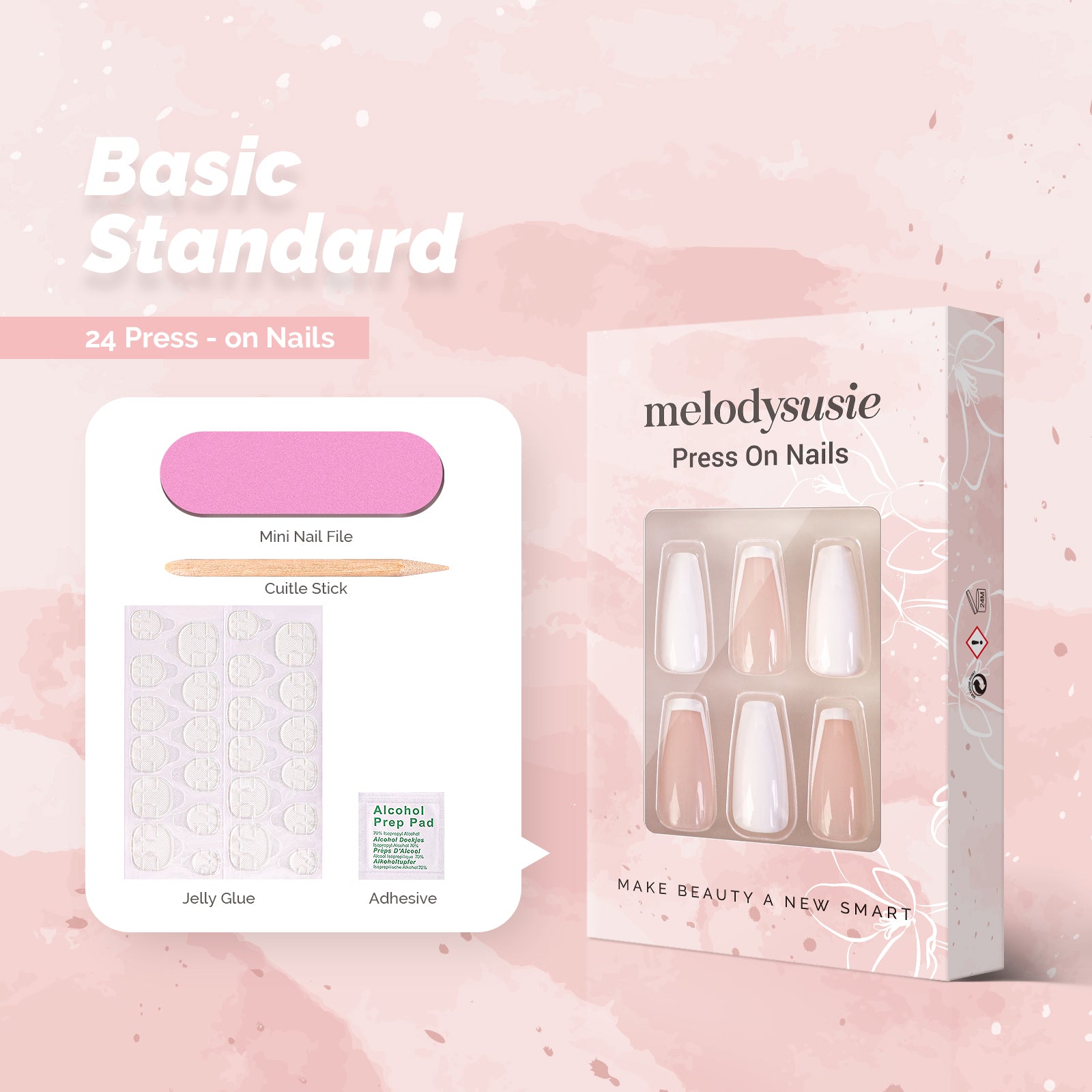 White Lie Acrylic Press On Nails Kits - 图片3