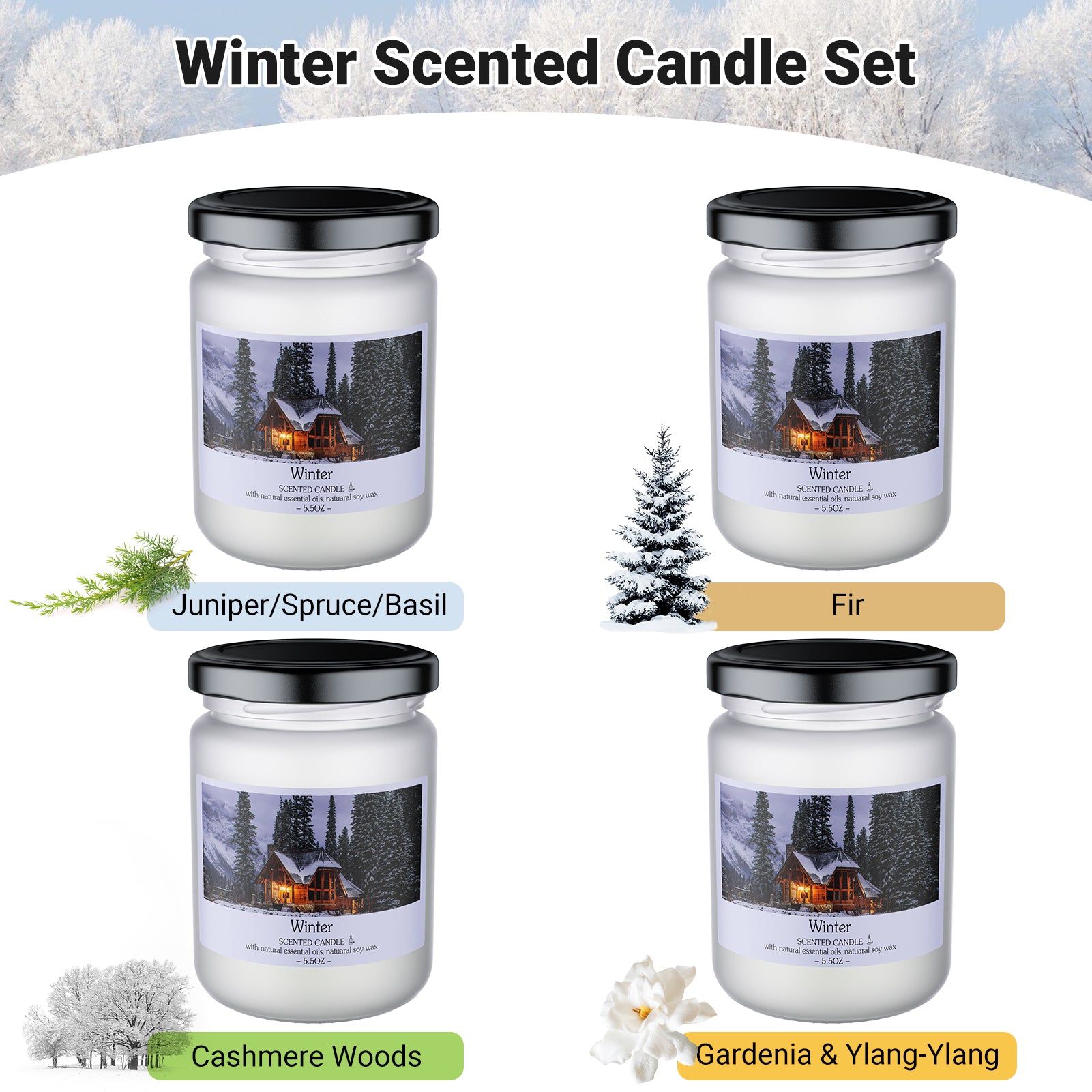 Winter Scented Candle Gift Set (4 Jars) - 图片3