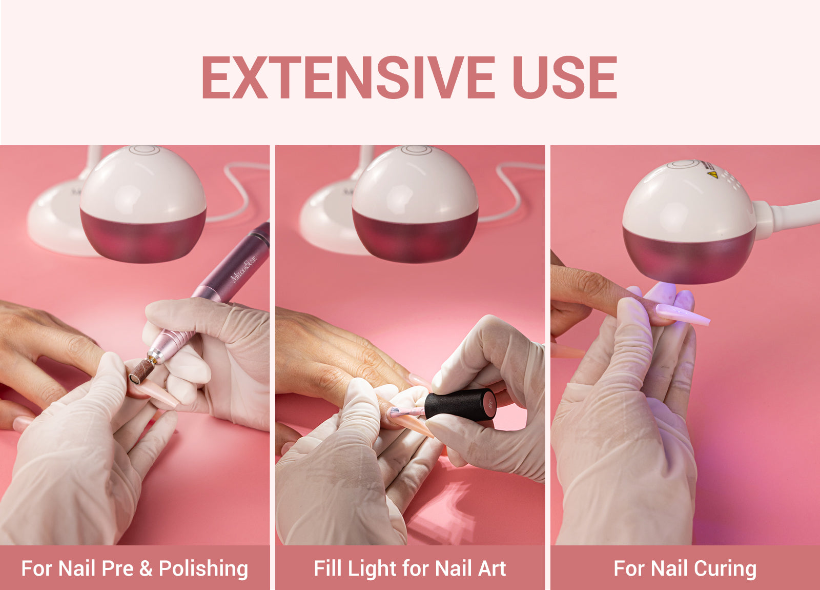 XC150D 3 in 1 Nail Drill with Nail Art Lamp - 图片5