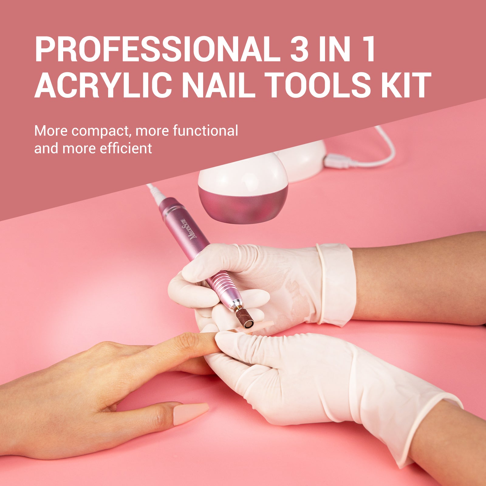 XC150D 3 in 1 Nail Drill with Nail Art Lamp - 图片4