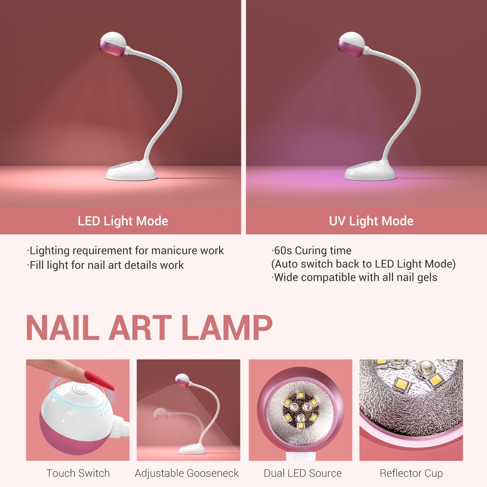 XC150D 3 in 1 Nail Drill with Nail Art Lamp - 图片6