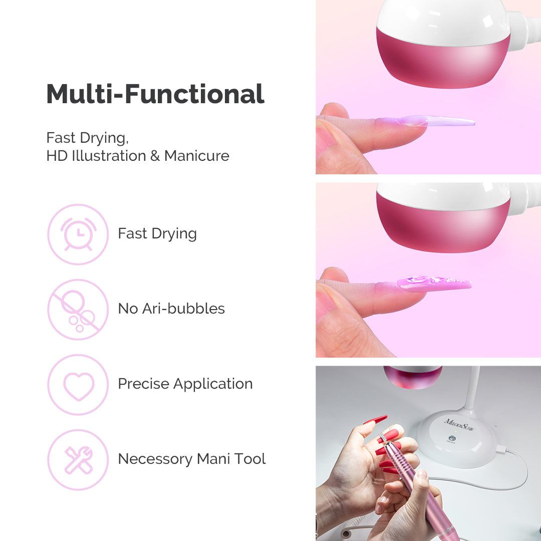 XC150D 3 in 1 Nail Drill with Nail Art Lamp - 图片9