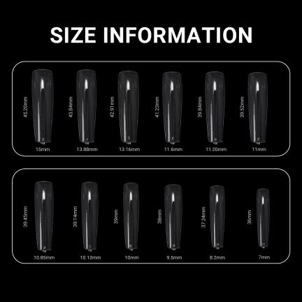 XXL Long Coffin Nail Tips – Clear full Cover