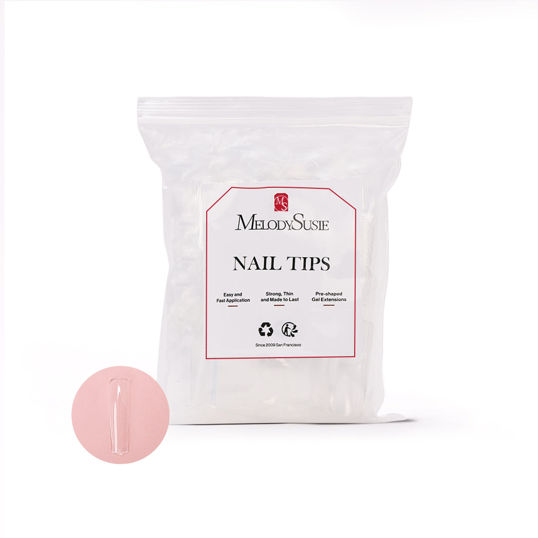 XXL Long Coffin Nail Tips – Clear full Cover