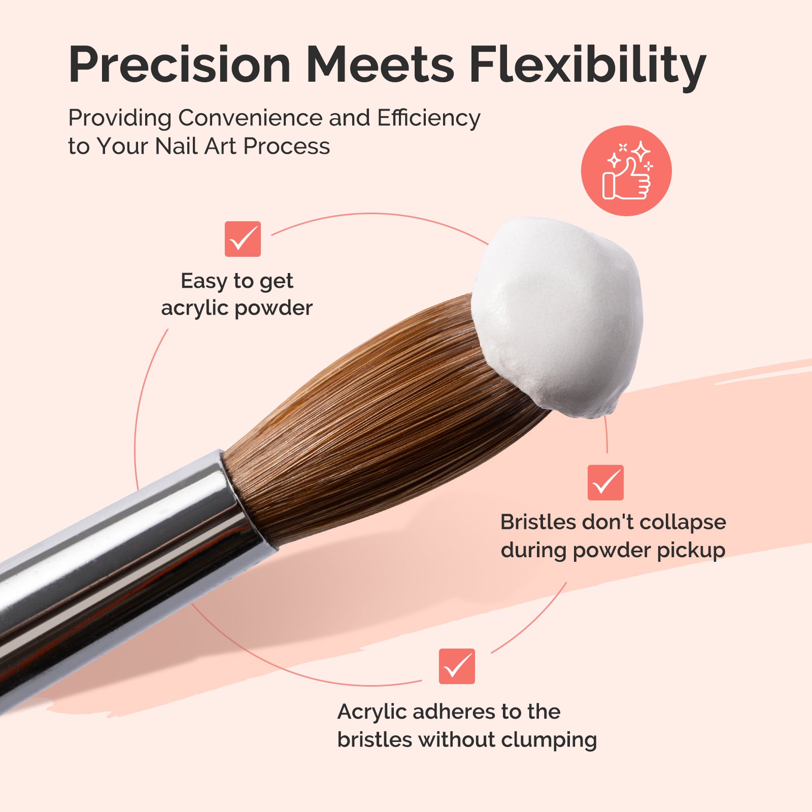 Y-Series 100% High-Quality Kolinsky Acrylic Nail Brush - 图片4