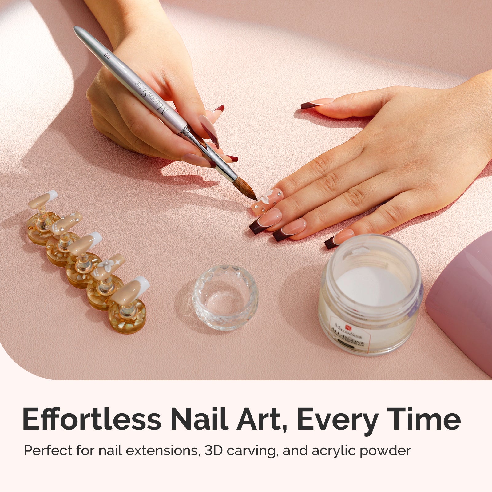 Y-Series 100% High-Quality Kolinsky Acrylic Nail Brush - 图片5