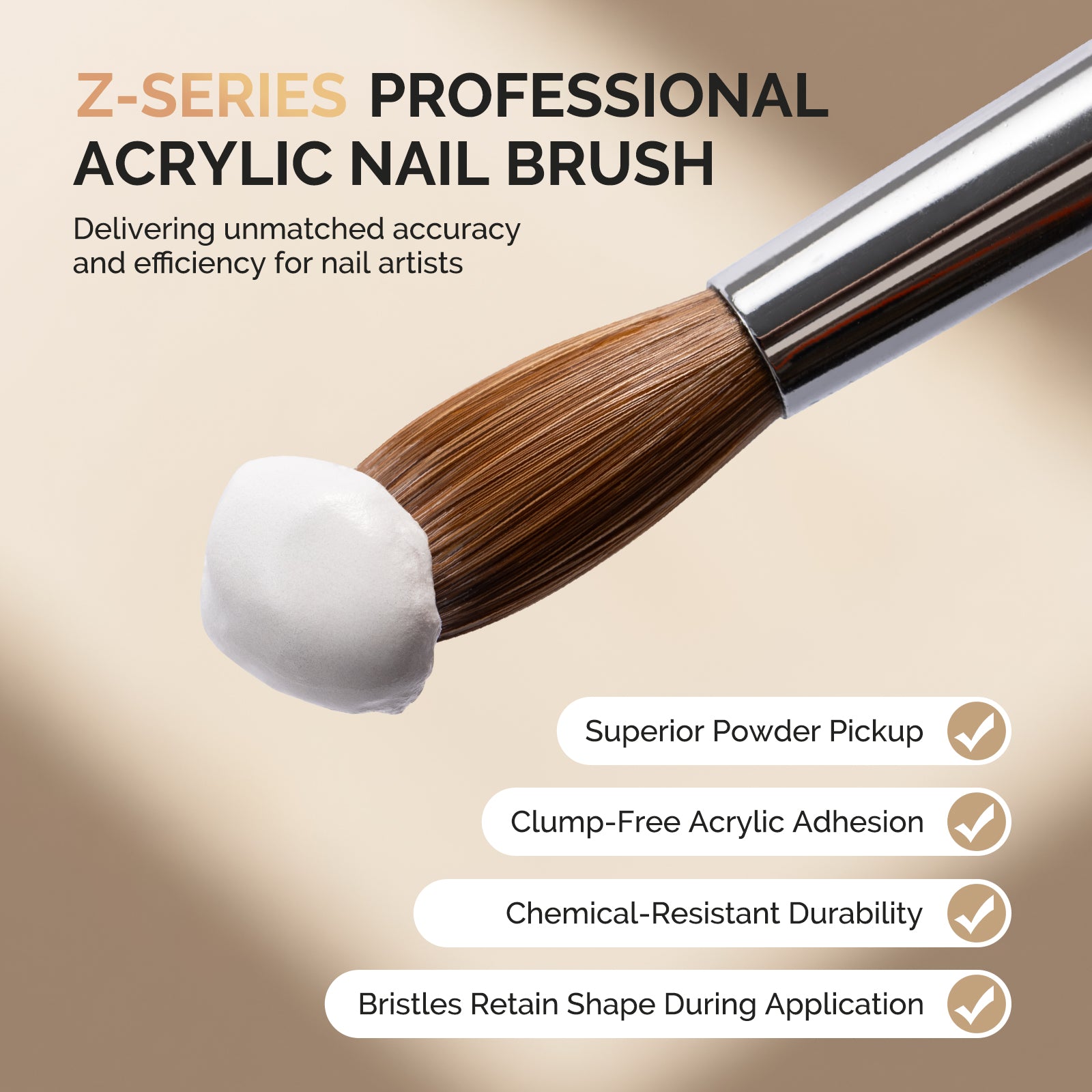 Z-Series 100% Top-Tier Kolinsky Acrylic Nail Brush - 图片6