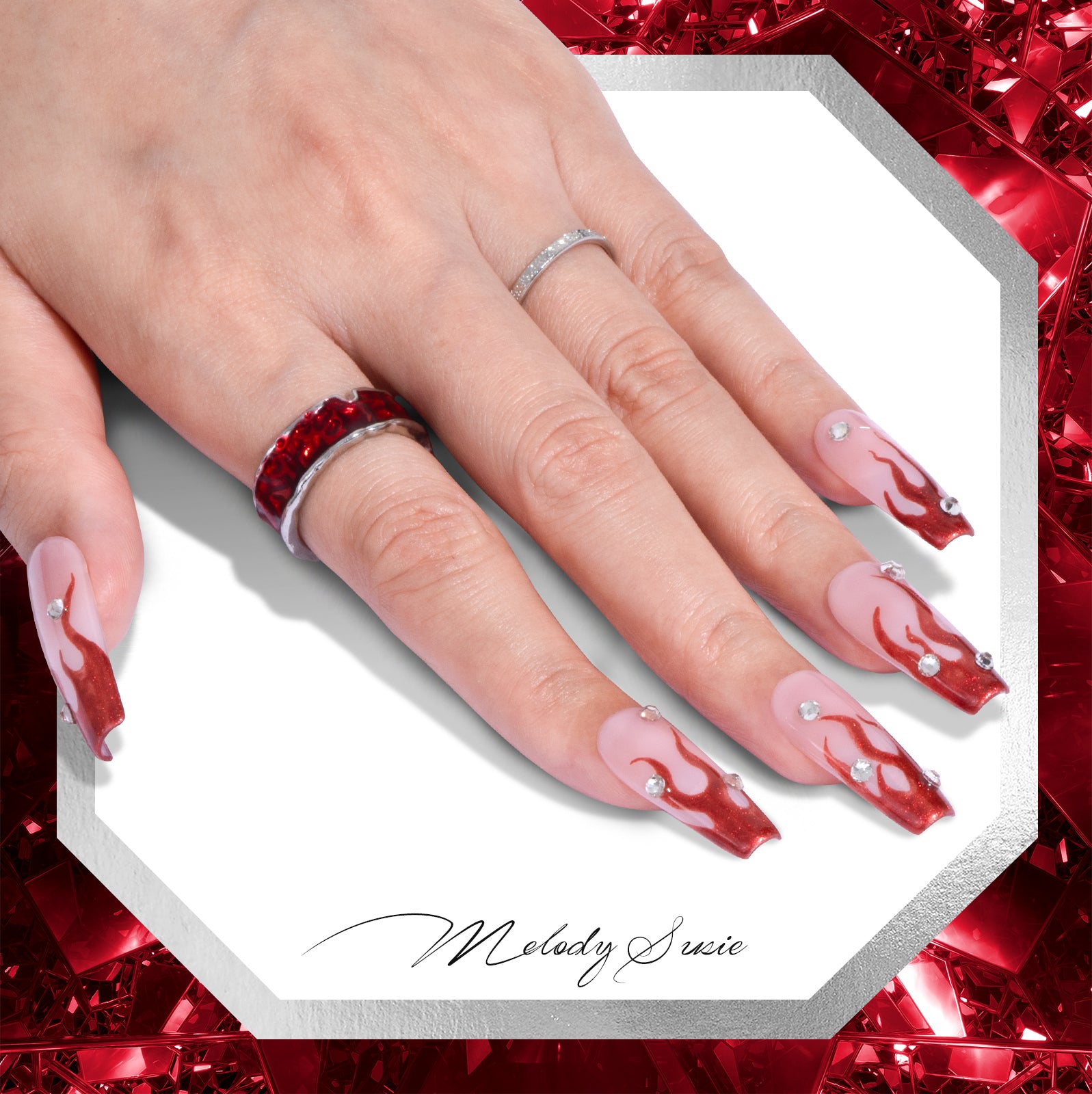 Z030 Red Glitter - TPO-Free Thick Gel Nail Polish(15ml) - 图片4