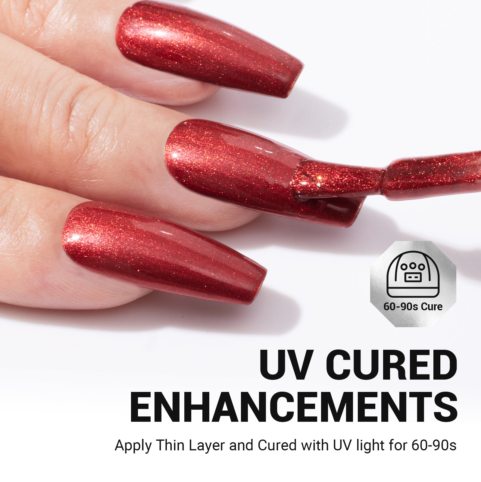 Z030 Red Glitter - TPO-Free Thick Gel Nail Polish(15ml) - 图片3