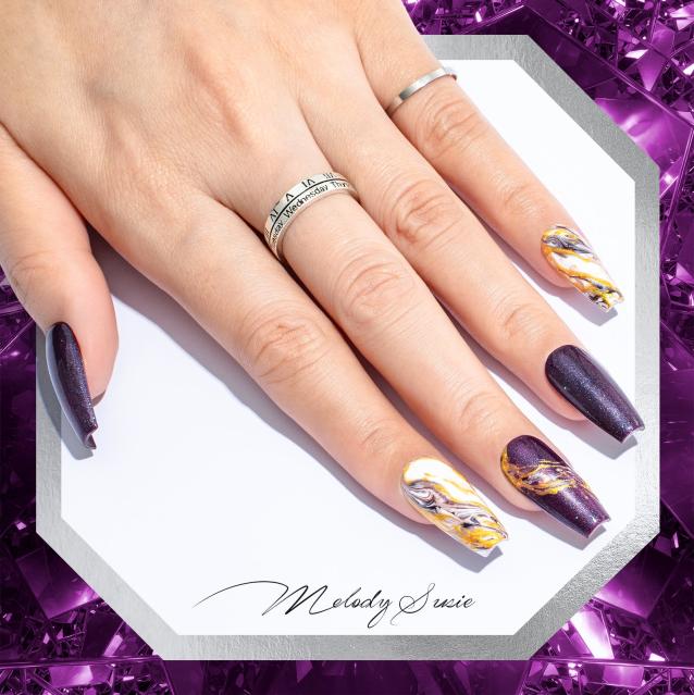 Z035 Universe Purple Glitter - TPO-Free Thick Gel Nail Polish(15ml)