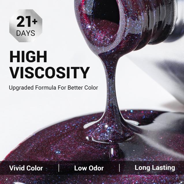 Z035 Universe Purple Glitter - TPO-Free Thick Gel Nail Polish(15ml)