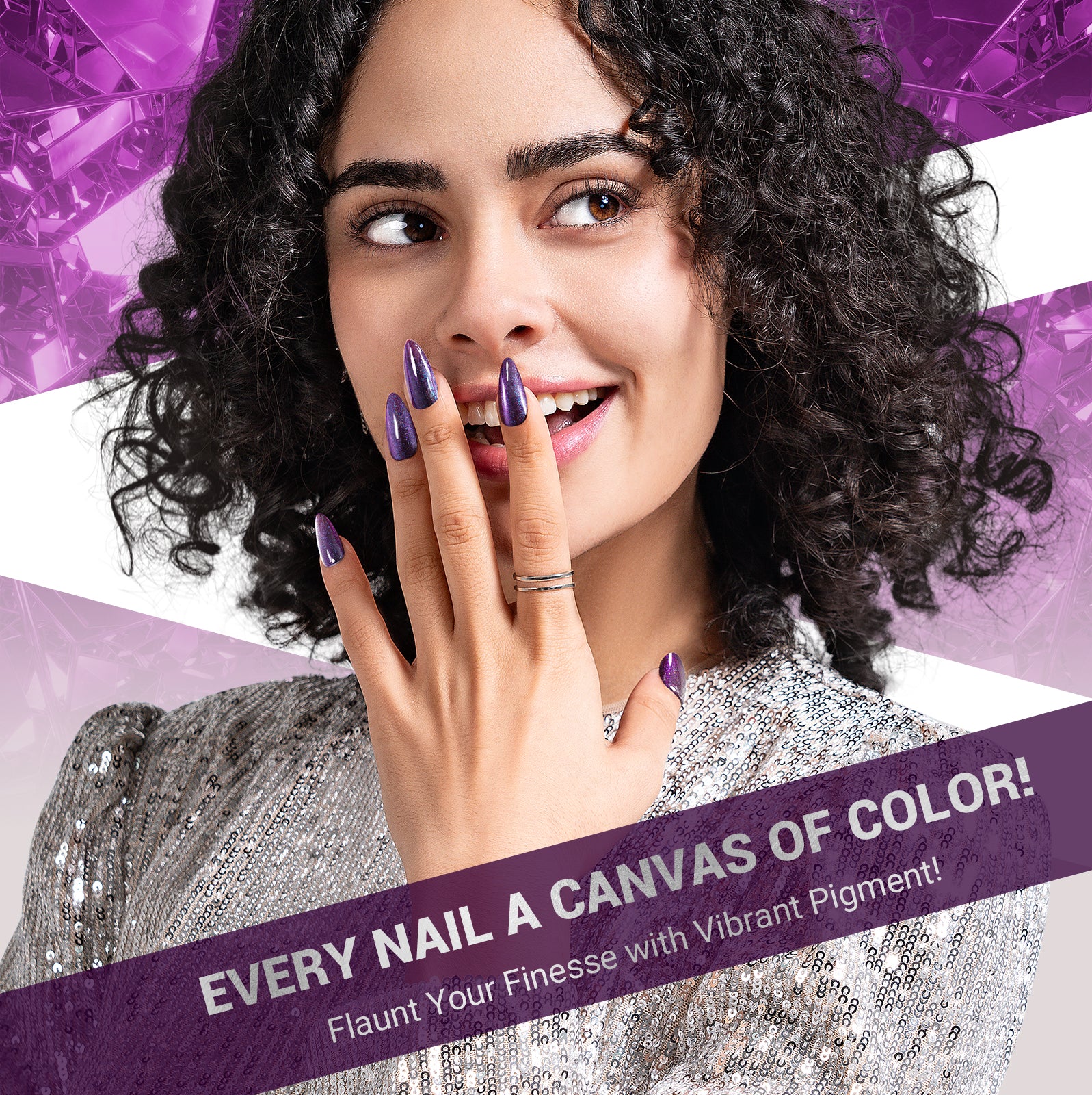 Z035 Universe Purple Glitter - TPO-Free Thick Gel Nail Polish(15ml) - 图片4