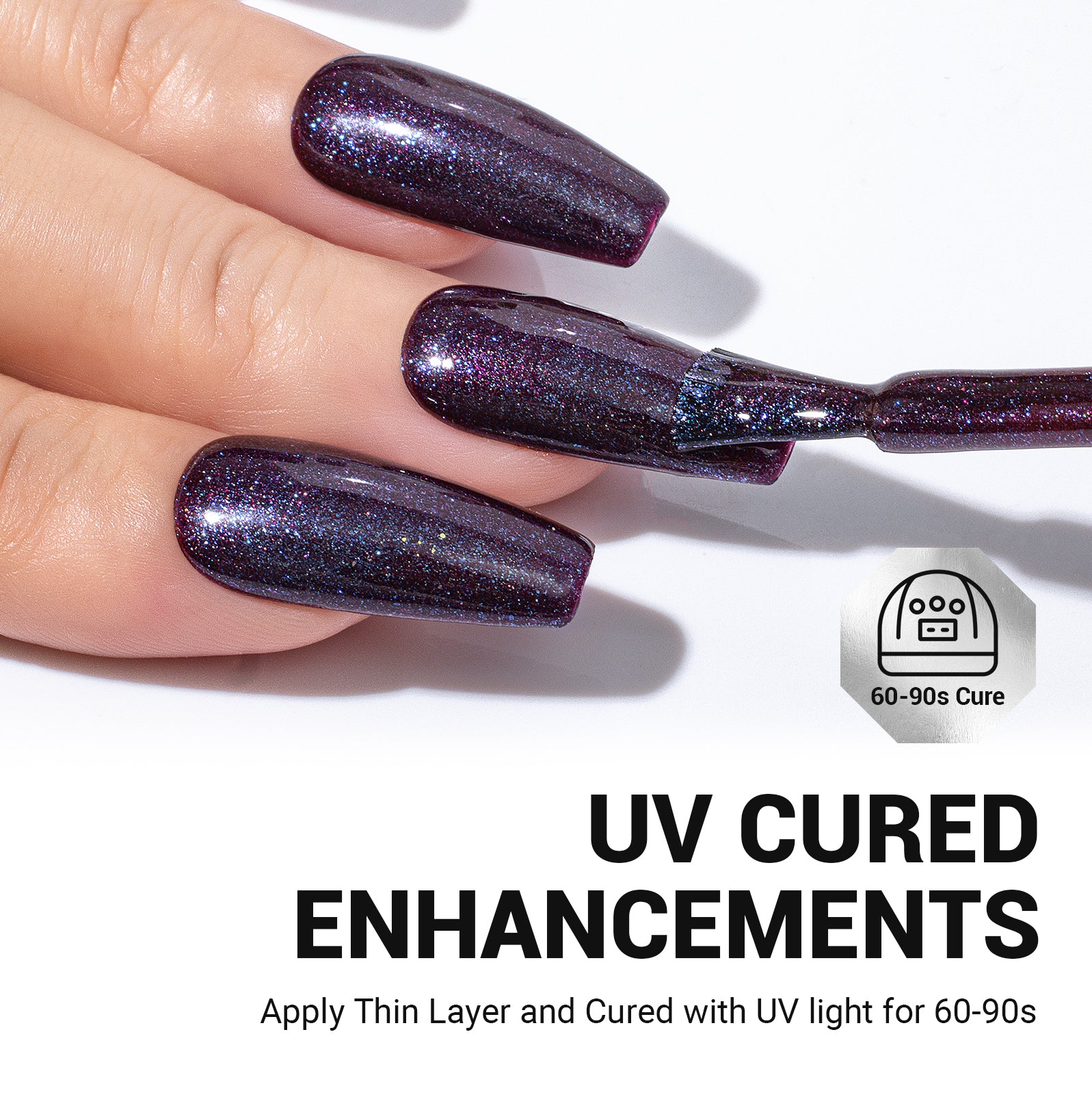 Z035 Universe Purple Glitter - TPO-Free Thick Gel Nail Polish(15ml) - 图片5