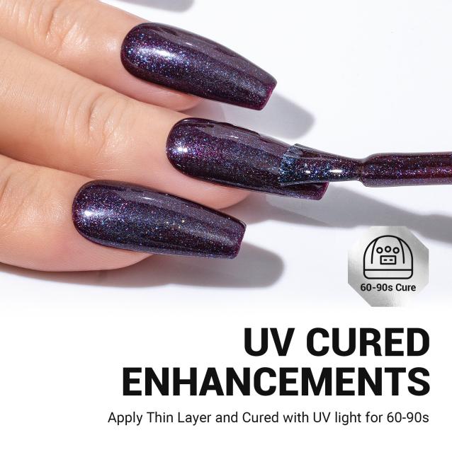 Z035 Universe Purple Glitter - TPO-Free Thick Gel Nail Polish(15ml)