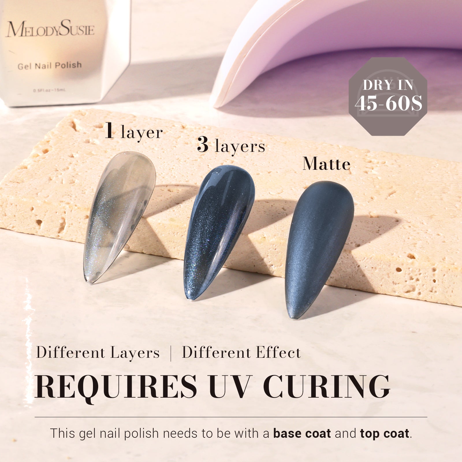 Z036 Magical Ocean Blue - TPO-Free Faster UV Curing Gel Nail Polish 0.5 fl oz/15ml - 图片3