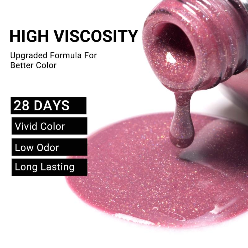 Z040 Violet Glitter - TPO-Free Thick Gel Nail Polish(15ml)