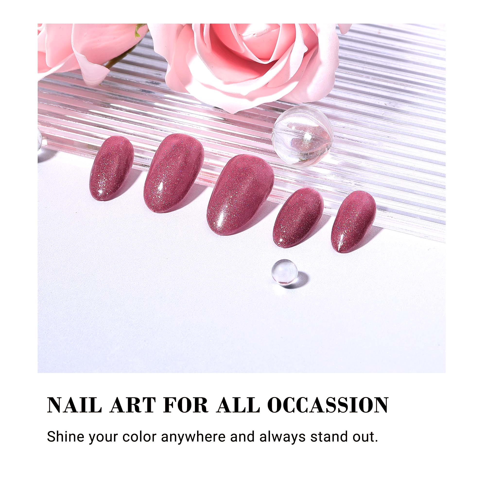 Z040 Violet Glitter - TPO-Free Thick Gel Nail Polish(15ml) - 图片3