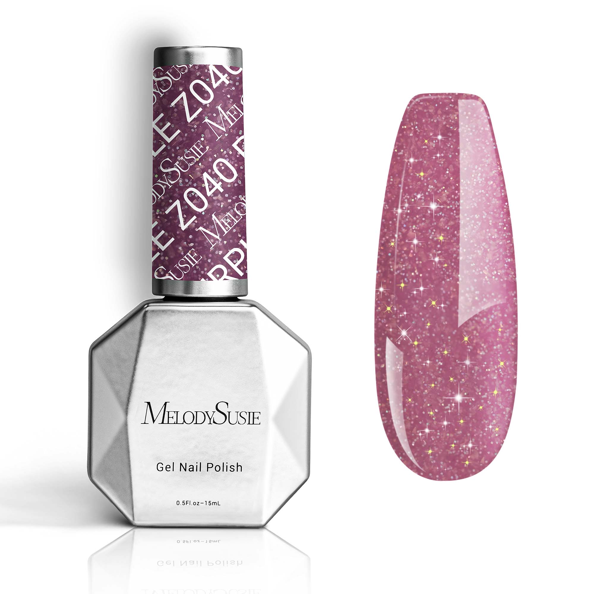 Z040 Violet Glitter - TPO-Free Thick Gel Nail Polish(15ml)
