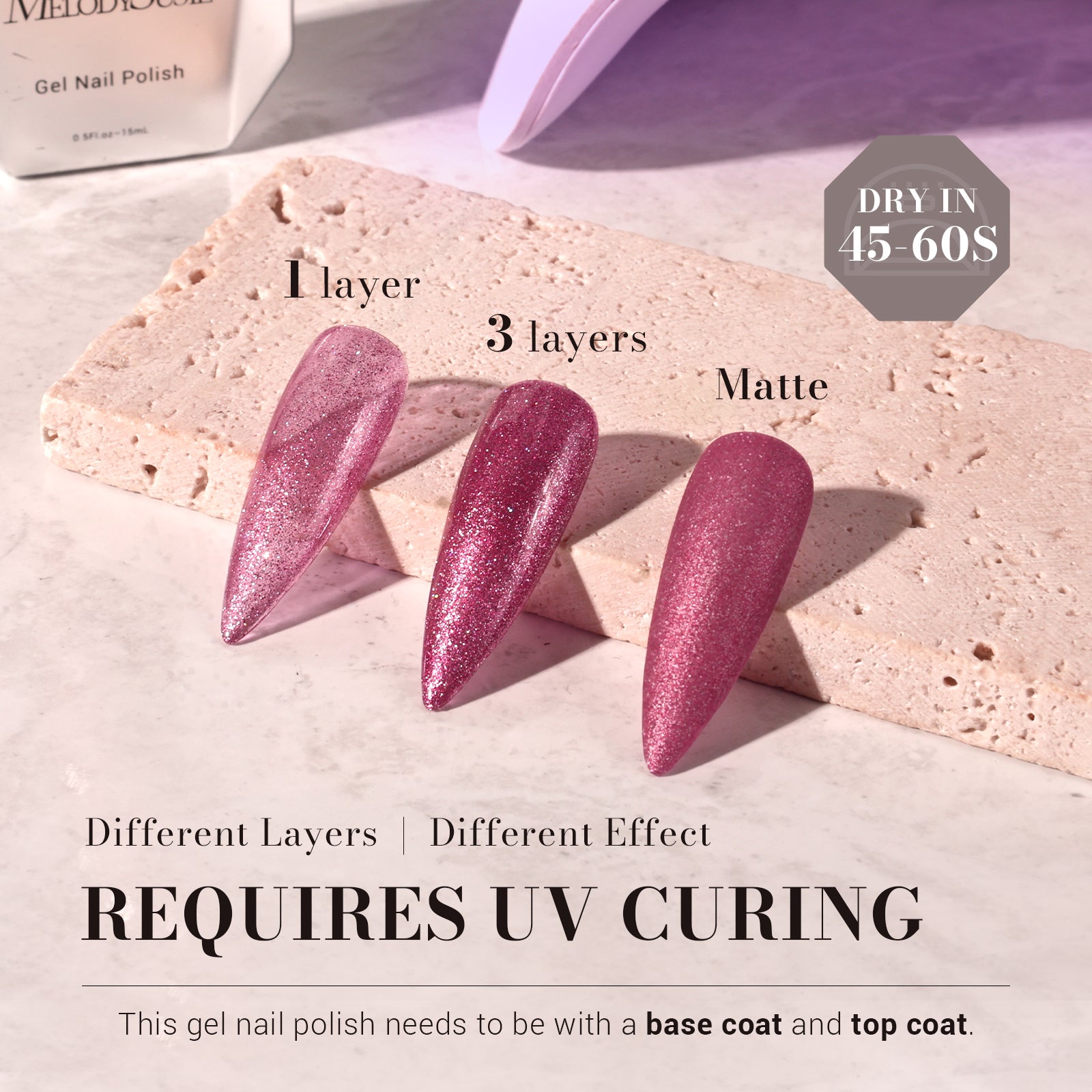 Z040 Soft Plum Pink - TPO-Free Faster UV Curing Gel Nail Polish 0.5 fl oz/15ml - 图片3