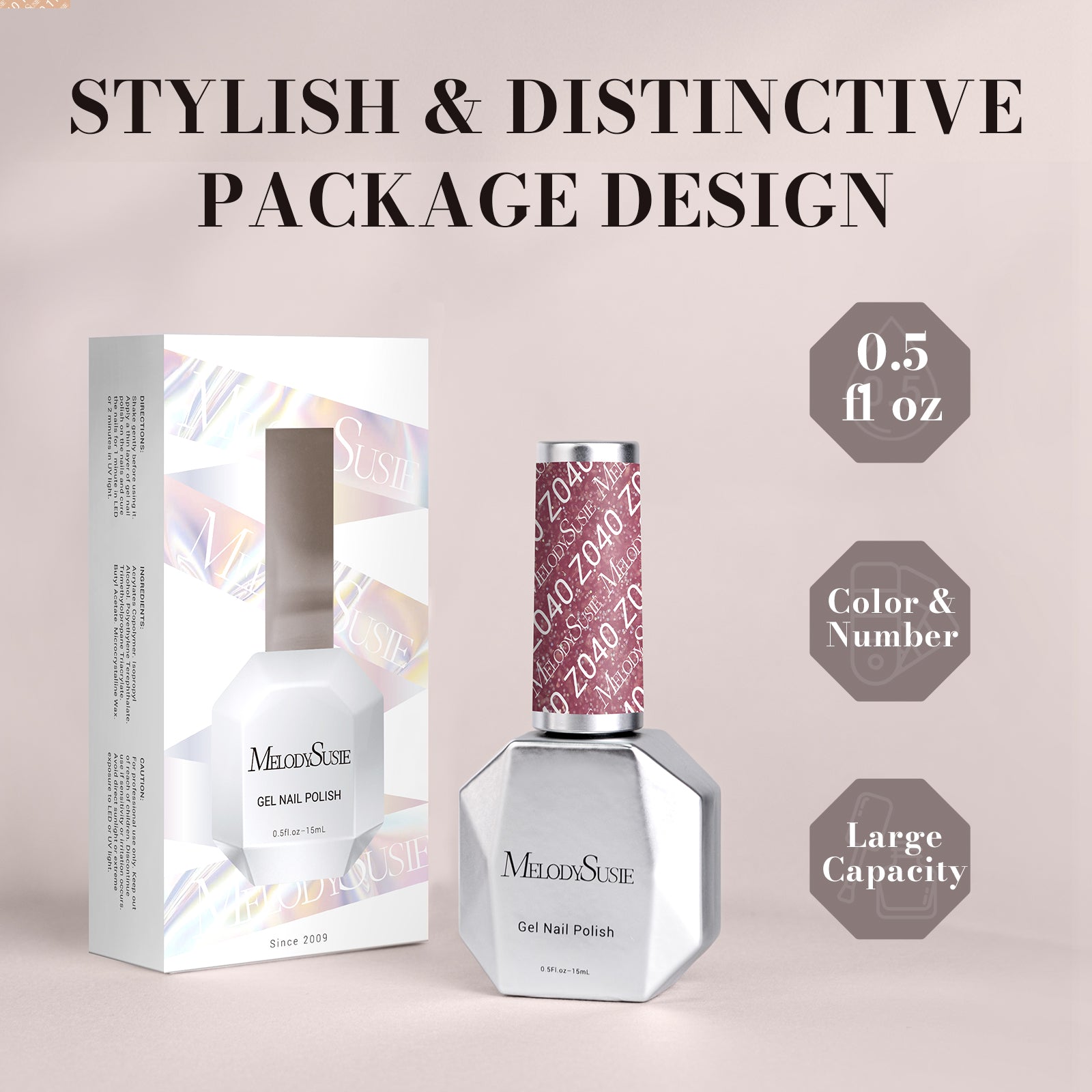 Z040 Soft Plum Pink - TPO-Free Faster UV Curing Gel Nail Polish 0.5 fl oz/15ml - 图片6