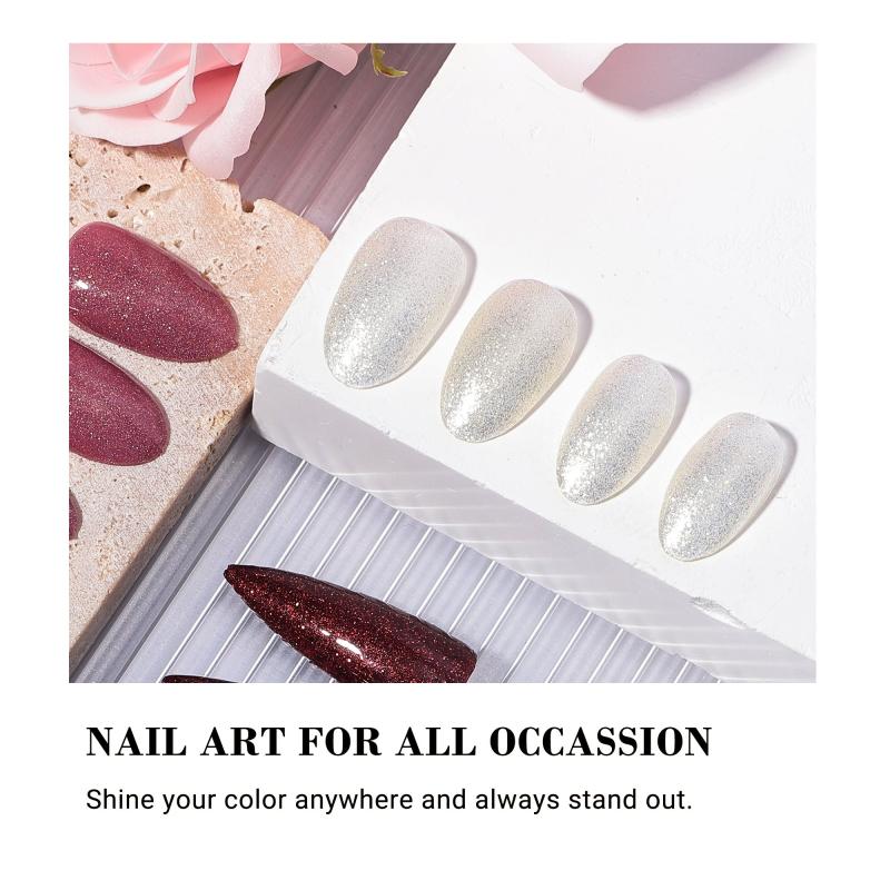 Z053 Translucent Jelly Glitter White - TPO-Free Thick Gel Nail Polish(15ml)