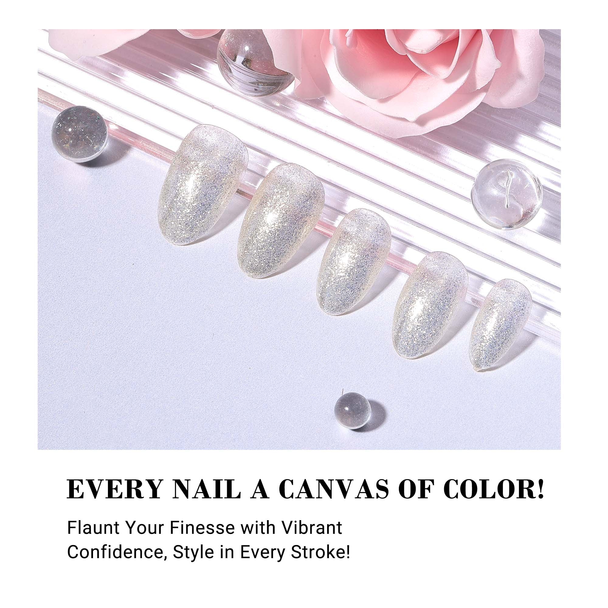 Z053 Translucent Jelly Glitter White - TPO-Free Thick Gel Nail Polish(15ml) - 图片3