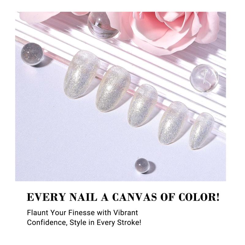 Z053 Translucent Jelly Glitter White - TPO-Free Thick Gel Nail Polish(15ml)