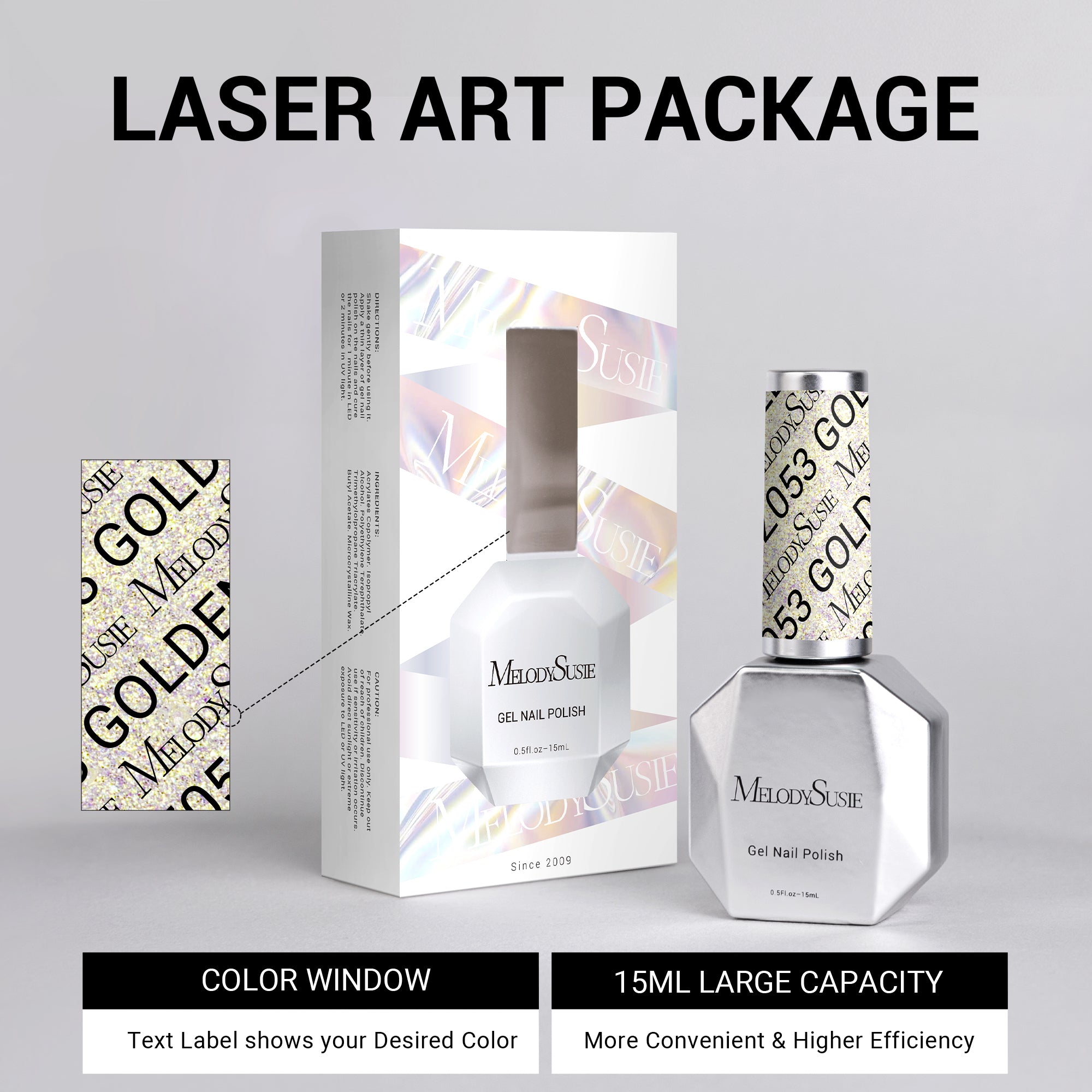 Z053 Translucent Jelly Glitter White - TPO-Free Thick Gel Nail Polish(15ml) - 图片6