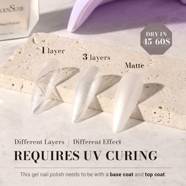 Z054 Starry White - TPO-Free Faster UV Curing Gel Nail Polish 0.5 fl oz/15ml