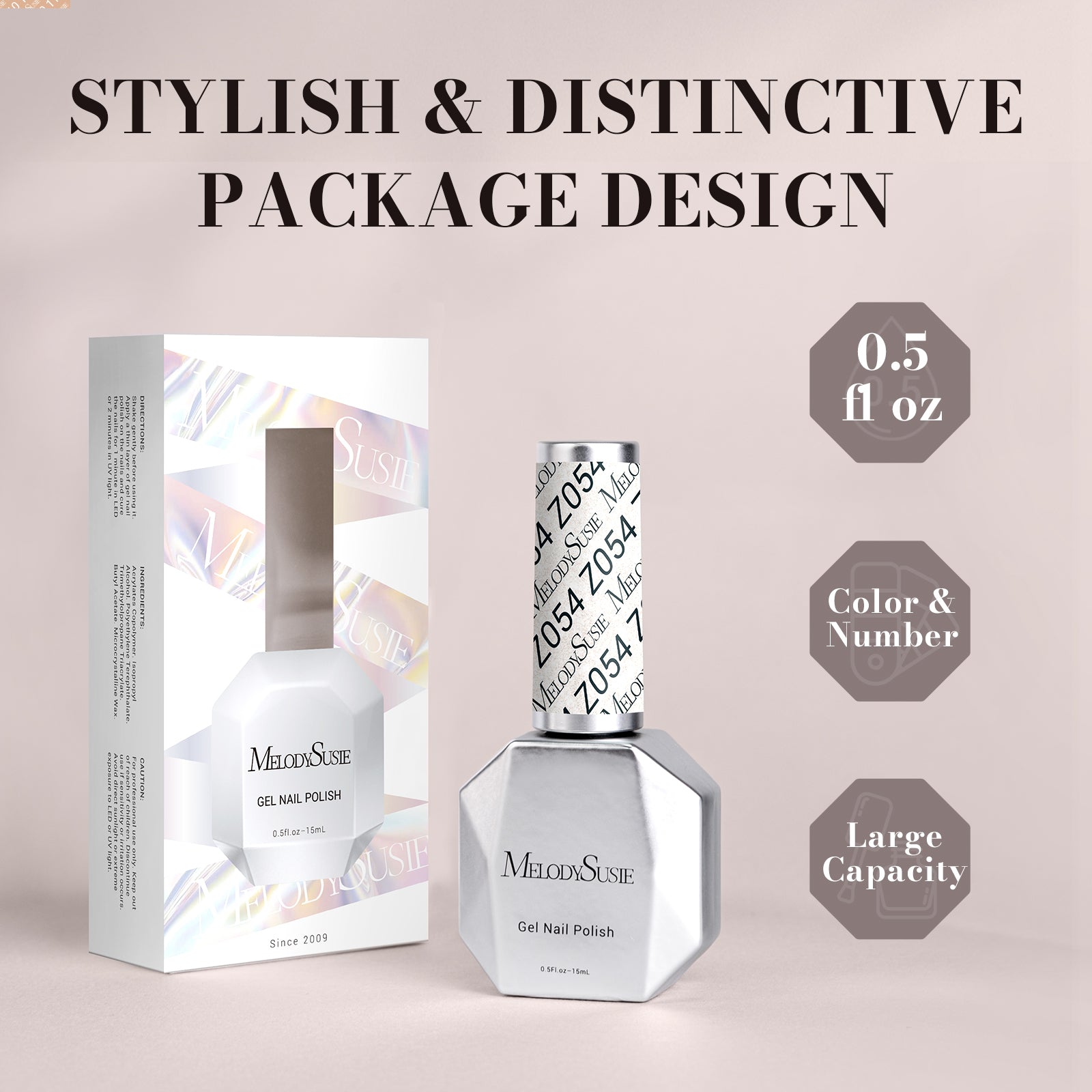 Z054 Starry White - TPO-Free Faster UV Curing Gel Nail Polish 0.5 fl oz/15ml - 图片6