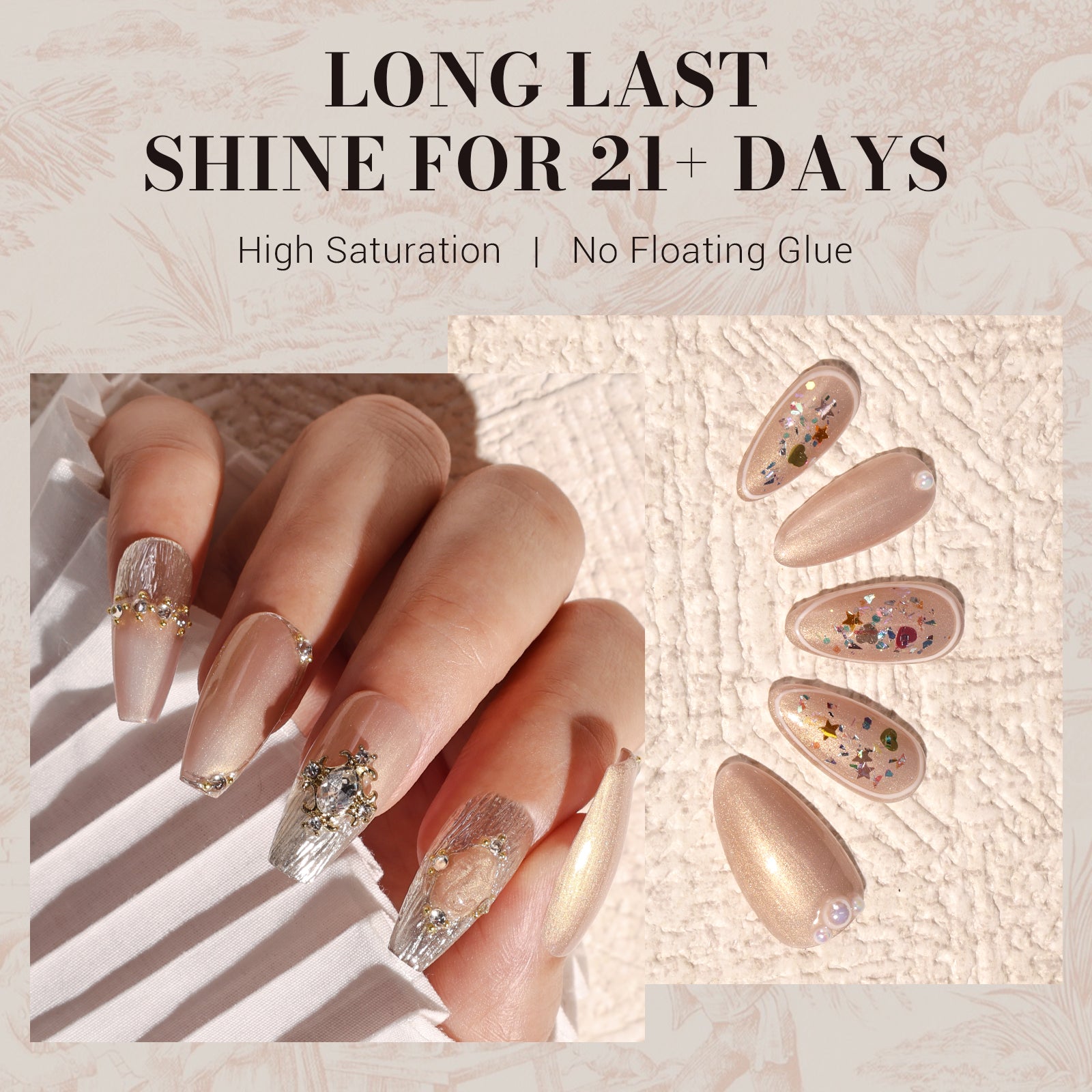 Z147 Sunrise Nude Gold - TPO-Free Faster UV Curing Gel Nail Polish 0.5 fl oz/15ml - 图片4