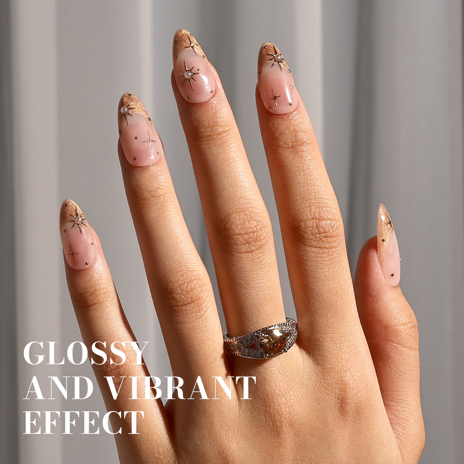 Z147 Sunrise Nude Gold - TPO-Free Faster UV Curing Gel Nail Polish 0.5 fl oz/15ml - 图片5