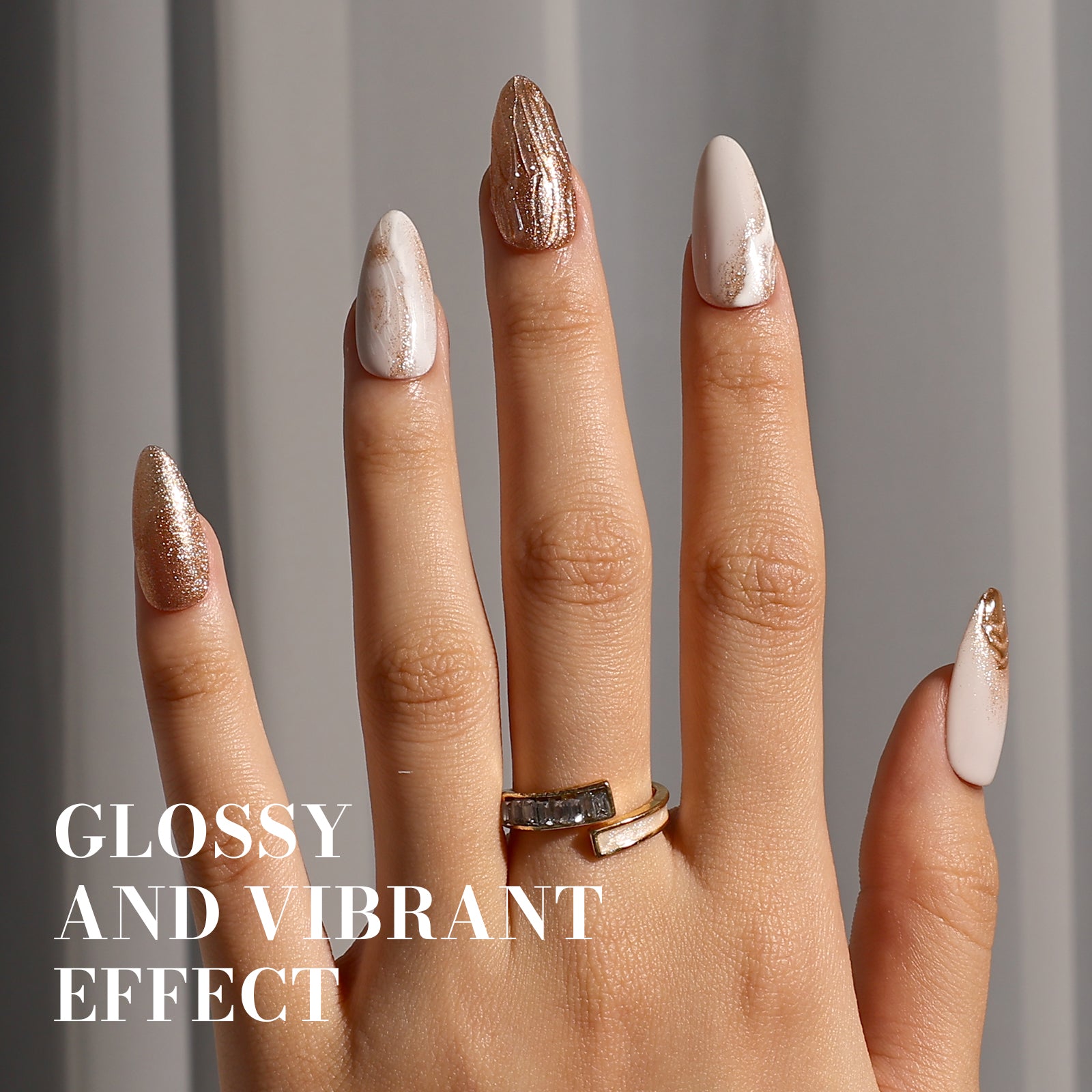 Z159 Champagne Glitter - TPO-Free Faster UV Curing Gel Nail Polish 0.5 fl oz/15ml - 图片5