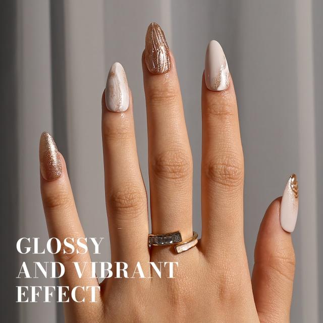 Z159 Champagne Glitter - TPO-Free Faster UV Curing Gel Nail Polish 0.5 fl oz/15ml