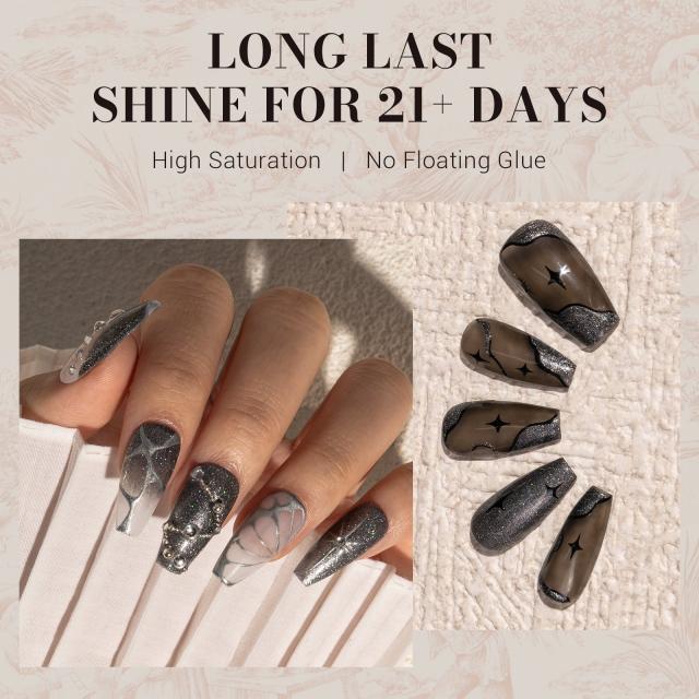 Z200 Galaxy  Black - TPO-Free Faster UV Curing Gel Nail Polish 0.5 fl oz/15ml