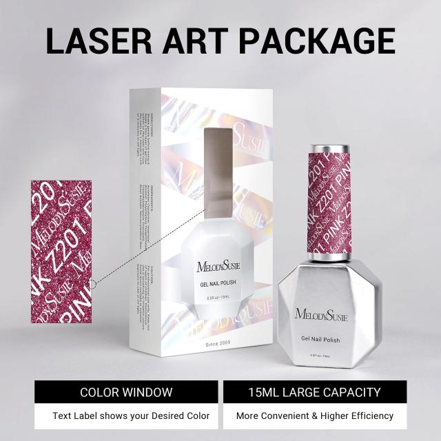 Z201 Strawberry Pink Glitter - TPO-Free Thick Gel Nail Polish(15ml)